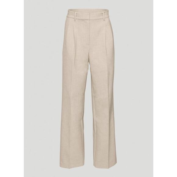 Wilfred Women's Effortless Trouser Pants Size 16 Neutral Heather Oat Beige - Picture 1 of 16